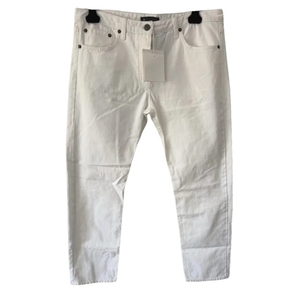The Row NWT White Ashland Jeans dark buttons. Size 12.
